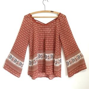 Blu Pepper Paisley Design Bohemian Top